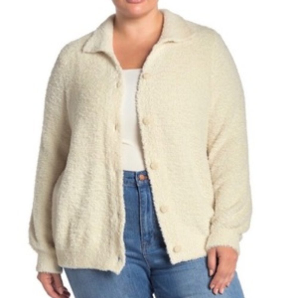 SUSINA Teddy Faux Fur Cardigan Size 1X